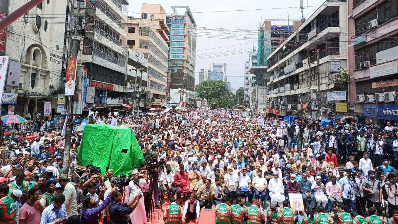 জুলাই গণঅভ্যুত্থানের বর্ষপূর্তিতে জামায়াতের সমাবেশ...